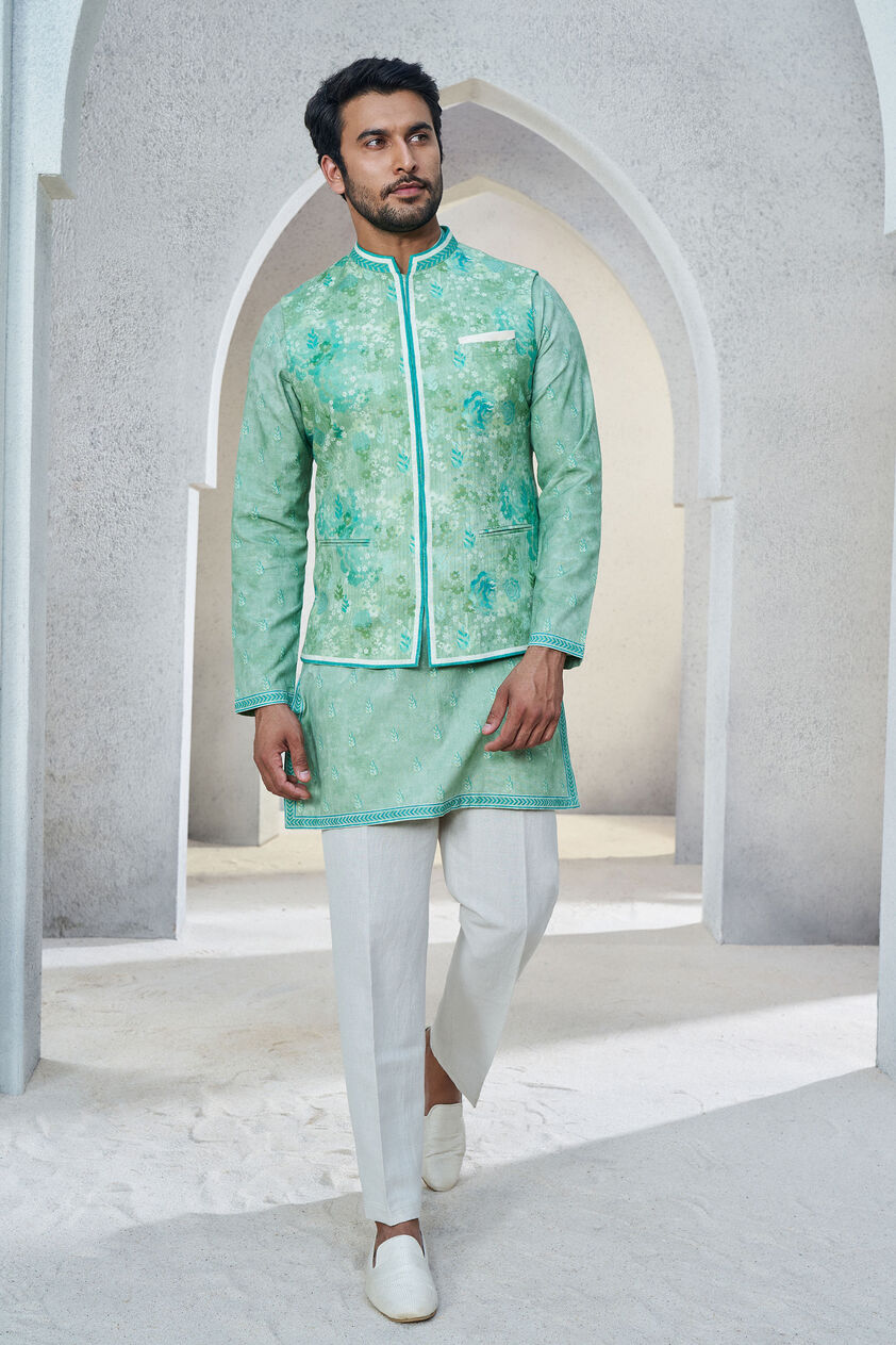 Anay Nehru Jacket - Sage Green, Sage Green, image 1